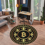 Bitcoin Rug, Bitcoin Carpet, Round Rug,Round Carpet,Bitcoin Pattern Rug,Popular Rug,Themed Rug