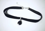 Black Crescent Moon Choker, Black Velvet Choker Necklace