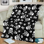 Black & White Skull Blanket 3D Printed Blanket Flannel Blanket Throw Blanket Soft Sofa Blanket
