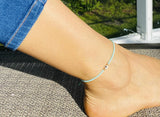 Bohemian Multi Layered Beads Ankle Bracelet for Women Leg Chain Blue Evil Eye Pendant Anklet Summer Beach Foot Jewelry