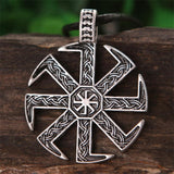New Magicun Viking~Bronze Kolovrat Pendant Slavic Kolovrat Symbol Pagan Necklace Sun Wheel Amulet
