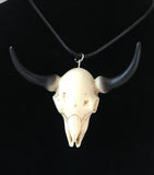 Bull Skull Necklace -Resin Replica Hand Carved-Bull Skull Jewelry | Western Necklace | Western Jewelry Gift | Cowgirl Jewelry