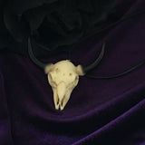 Bull Skull Necklace -Resin Replica Hand Carved-Bull Skull Jewelry | Western Necklace | Western Jewelry Gift | Cowgirl Jewelry