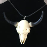 Bull Skull Necklace -Resin Replica Hand Carved-Bull Skull Jewelry | Western Necklace | Western Jewelry Gift | Cowgirl Jewelry