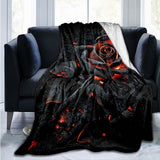 Burnt Rose Printed Quilts Fleece Blankets Birthday Gifts Valentine's Day Holiday Throw Blankets