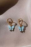 Butterfly Earrings, Butterfly Huggie, Mariposa Earrings, Butterfly Pearl Earrings,Hoops, Acrylic Butterfly, Gift, Present