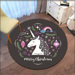 Cartoon Floral Unicorn Round Area Rug Cartoon Carpets for Living Room Animal Pink Unicorn Floor Mat