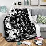 Cat Skulls Ouija Board Throw Blanket Witchy Premium Blanket Gothic Home Decor Goth Blanket Halloween Decor Witchcraft Blanket