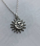 Celestial Sun Moon  Pendant Necklace,Celestial Sunmoon Charm Pendant Jewelry Gift