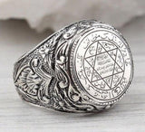 Classic Mysterious Star of David Spell Rune Metal Punk Amulet Rings