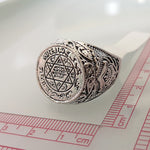 Classic Mysterious Star of David Spell Rune Metal Punk Amulet Rings