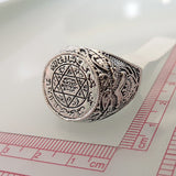 Classic Mysterious Star of David Spell Rune Metal Punk Amulet Rings