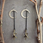 Claw Witch'sThe Beast Comes At Night Moon Earrings Crescent Darkly The Sacred Punk Handmade Statement Jewelry Goth