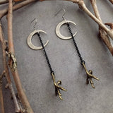 Claw Witch'sThe Beast Comes At Night Moon Earrings Crescent Darkly The Sacred Punk Handmade Statement Jewelry Goth