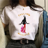 Clothes 90s Witch New Style Trend Short Sleeve Women T-shirts Cartoon Fashion Print Top Graphic Aesthetic Tshirt Female Tee - T-shirts