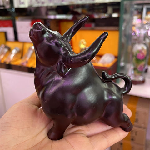 Crashing Bull Resin Statue Crystal Ball Base Sphere Display Stand Auspicious Wishful Ornaments Luck Wealth  Home Decor