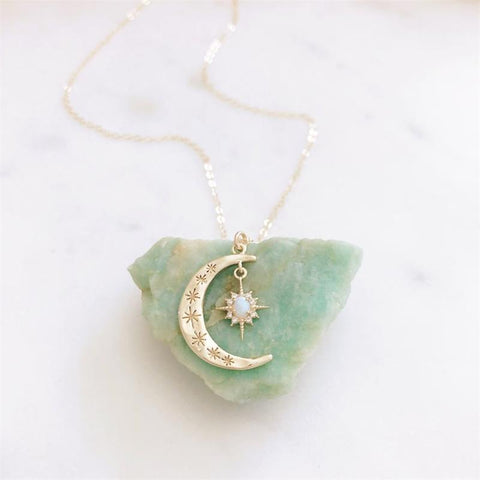 Crescent Moon Sta Statement Necklaces