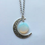 Crescent Opal Moon Necklace - Crescent Moon Necklace -moon Gifts for Women - Moon Jewelry