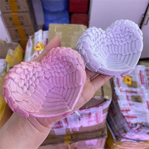 Crystal Ball Base Angel Wings Feather Heart Shape Sphere Stand Resin Charms Craft Ornament Home Decor Suitable for 4-8cm Ball