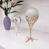 Crystal Ball Base Mesh Wine Glass Alloy Magic Sphere Display Stand Living Room Wine Cabinet Home Decoration Photography Props