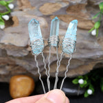 Crystal Quartz Raw Hair Pin Bridal Hair Pin Handmade Qquartz Bobby Pin Boho Unique Hair Piece Wedding