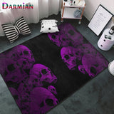 DARMIAN 3D Living Room Carpet Gothic Style Skull Print Plush Soft Floor Decoration Rug Washable Home Bedroom Floor Bedside Mats