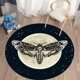 Death Moth Carpets Area Rug Gothic Skull Round Carpet Floor Mat  Rug Mat