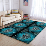 Death Moth Doormat Gothic Skull Area Rug Butterfly Moon Star Bedroom Carpet for Living Room Polyester Rug Mat