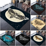 Death Moth Skull head Area Rugs Non-Slip Floor Mat Doormats Home Runner Rug Carpet for Bedroom