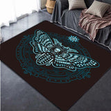 Death Moth Skull head Area Rugs Non-Slip Floor Mat Doormats Home Runner Rug Carpet for Bedroom
