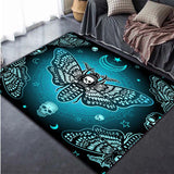 Death Moth Skull head Area Rugs Non-Slip Floor Mat Doormats Home Runner Rug Carpet for Bedroom