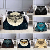 Death Moth Skull head Pattern Blanket Throw Blanket Gift Coca-Cola Flannel Blanket Warm Plush Throw for Bed Sofa Couch