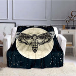 Death Moth Skull head Pattern Blanket Throw Blanket Gift Coca-Cola Flannel Blanket Warm Plush Throw for Bed Sofa Couch