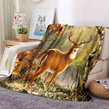Deer 3D Printed Flannel Blanket