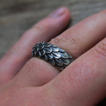 Dragon Ring For Women Men Silver Feather Ring