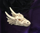 Dragon Skull Necklace- Resin Replica Hand Carved-gothic Steampunk