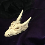 Dragon Skull Necklace- Resin Replica Hand Carved-gothic Steampunk