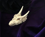 Dragon Skull Necklace- Resin Replica Hand Carved-gothic Steampunk