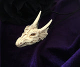 Dragon Skull Necklace- Resin Replica Hand Carved-gothic Steampunk
