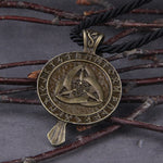 Antiquing Double sided Rune Norse Talisman Viking Raven Pendant Black Bird Celt Crow Necklace Men Pendant Jewelry