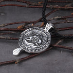 Antiquing Double sided Rune Norse Talisman Viking Raven Pendant Black Bird Celt Crow Necklace Men Pendant Jewelry