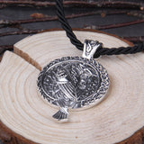 Antiquing Double sided Rune Norse Talisman Viking Raven Pendant Black Bird Celt Crow Necklace Men Pendant Jewelry