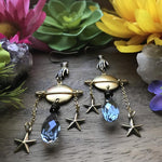 Drops Of Saturn /crystal earrings | Dangle Earring | Saturn Jewelry | Space | Minimalist | Solar System Galaxy earrings