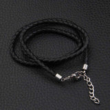 Magicun Viking~100% really leather necklace with stainless steel end clasp and end chain