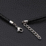 Magicun Viking~100% really leather necklace with stainless steel end clasp and end chain