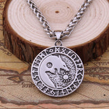 Magicun Viking Great~new arrival stainless steel Viking Wolf rune pendant necklace men gift