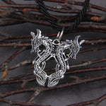 Double Dragon Retro Necklace Slavic Viking Antique Handmade Norse Pendants&Necklaces Charm Metal Choker