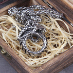 Stainless steel Punk Style Stainless Steel Huge Ouroboros Snake Chain Pendant Necklace for Men Male Fashion Jewelry