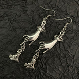 Earrings, moon, hand, sun, raw crystal, witch, accessories, wicca gifts