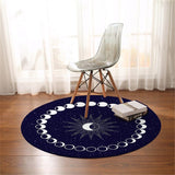 Eclipse Round Carpet Moon Star Carpet for Living Room Galaxy Non-slip Mat Rugs Blue Decorative Floor Mat